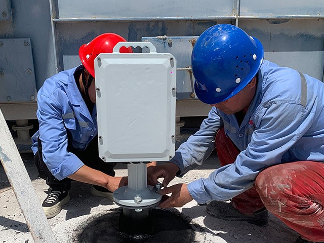 悦筑新材料有限公司矿粉探测料位系统安装案例